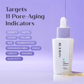 REJURAN serum applied to cheek to show smoothing and pore-blurring effect