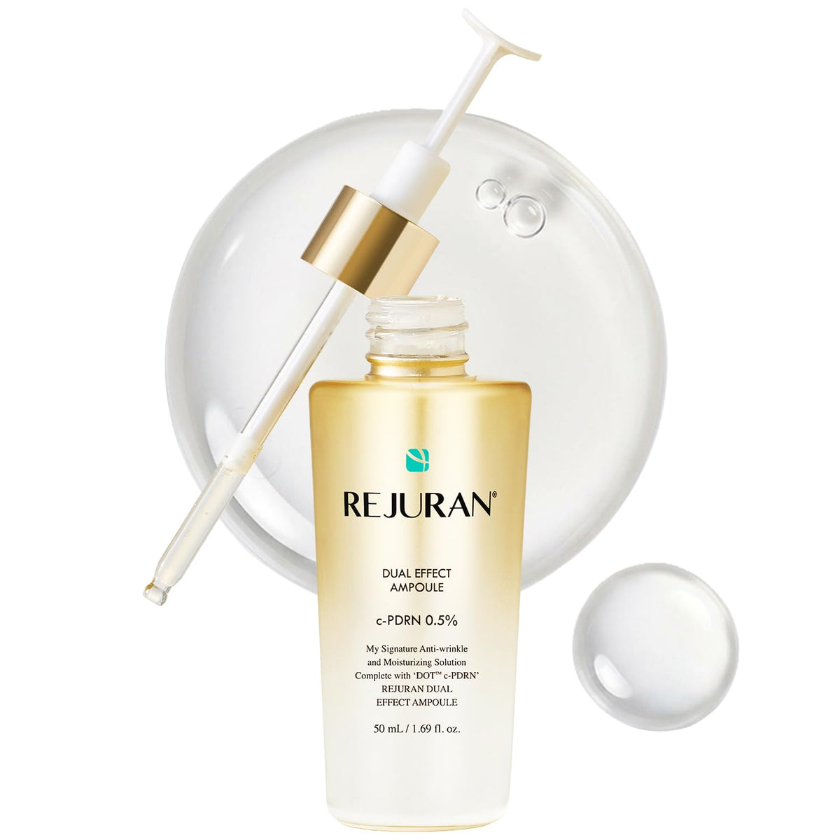 REJURAN front bottle shot showing ampoule packaging and premium presentation benefits