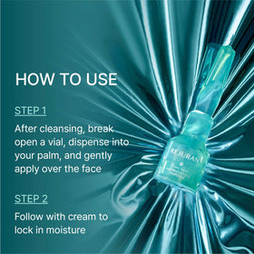 REJURAN hand holding single ampoule showing easy daily application benefit
