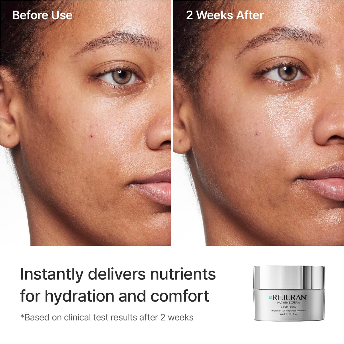 REJURAN jar beside salmon serum capsules highlighting nutrient-rich ingredients
