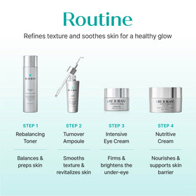 REJURAN jar on bathroom vanity lifestyle scene conveying daily skincare routine benefit
