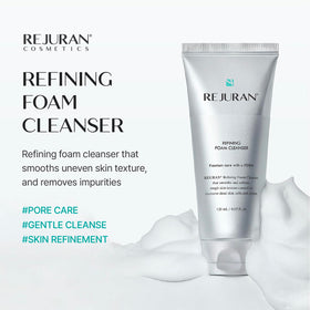 REJURAN foam texture dispensed from pump demonstrating gentle lather