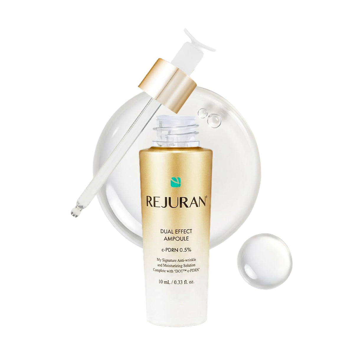 REJURAN front vial showing compact 10mL ampoule and portability benefit