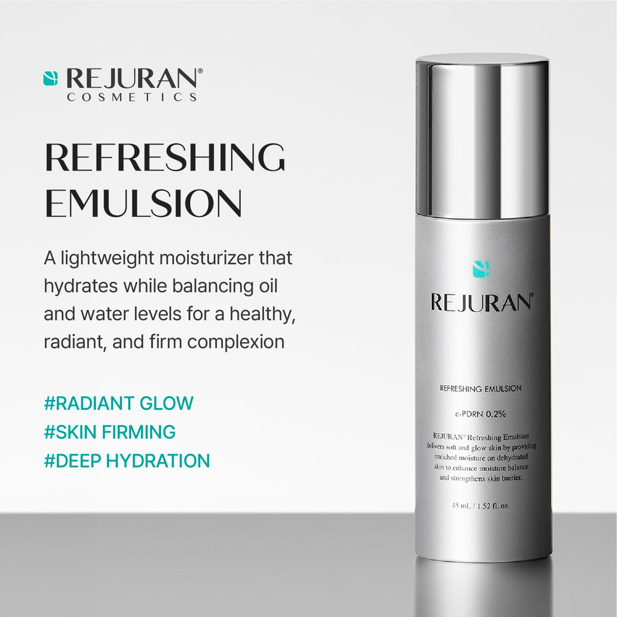 REJURAN open jar texture display, shows lightweight creamy hydration