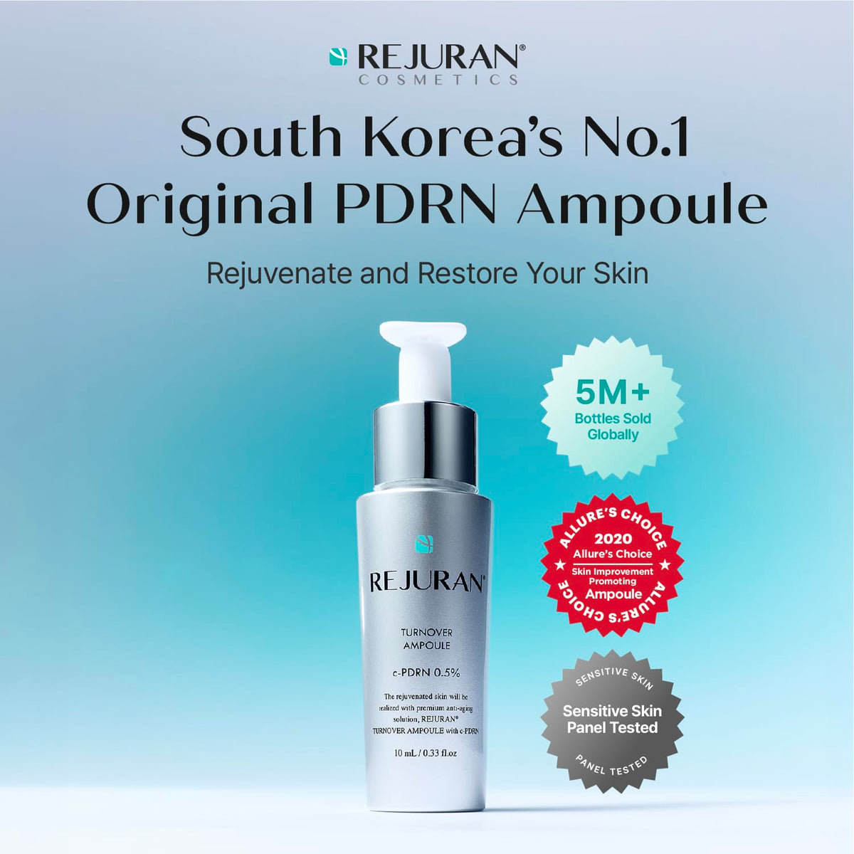 REJURAN dropper dispensing serum highlighting precise application benefit