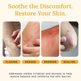 Rejuvaskin applied to forearm demonstrating immediate soothing and visible moisturization