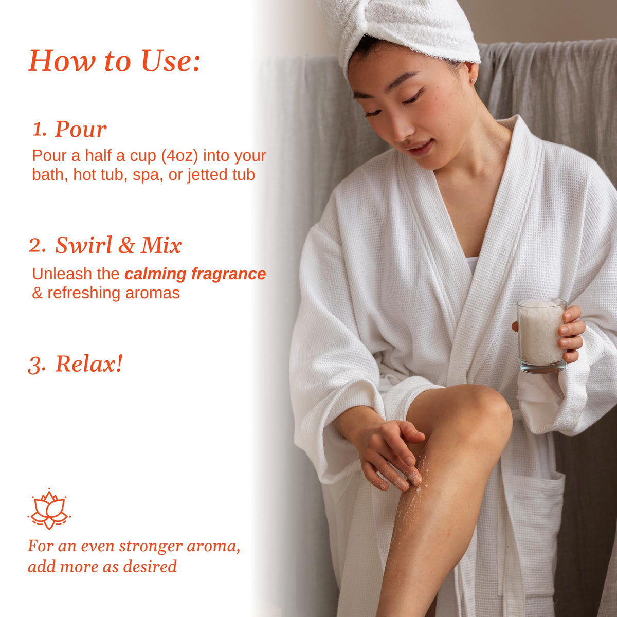 Relax Spa & Bath 4oz sachet next to ruler for scale illustrating convenient portioning