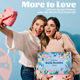 RelaxRose bath bomb held in hand to show scale and easy single-use portion