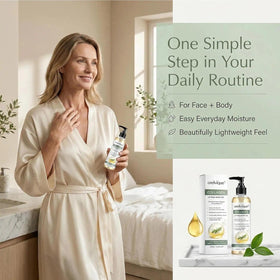 Relify Orelvique ingredients flatlay with marine collagen and botanicals conveying nourishment