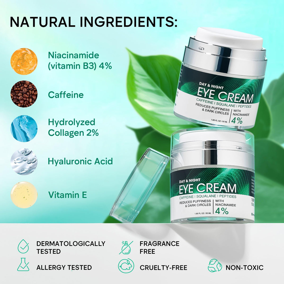 REMEDIAL PAXWELL key ingredients display including niacinamide caffeine collagen for brightening
