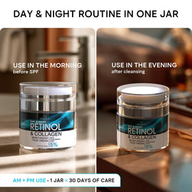 REMEDIAL PURITY AESTHETICS EXPERIENCE lifestyle bathroom scene showing daily morning and evening use