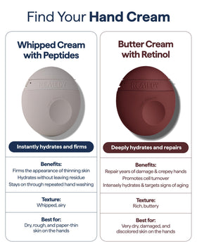 Remedy before and after hands showing visible smoothing result