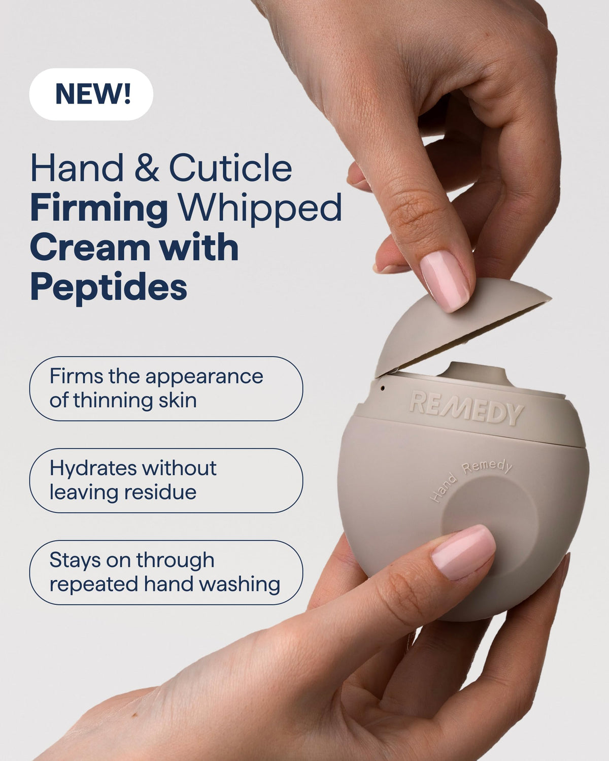 Remedy cream whipped texture close-up showing fast-absorbing feel