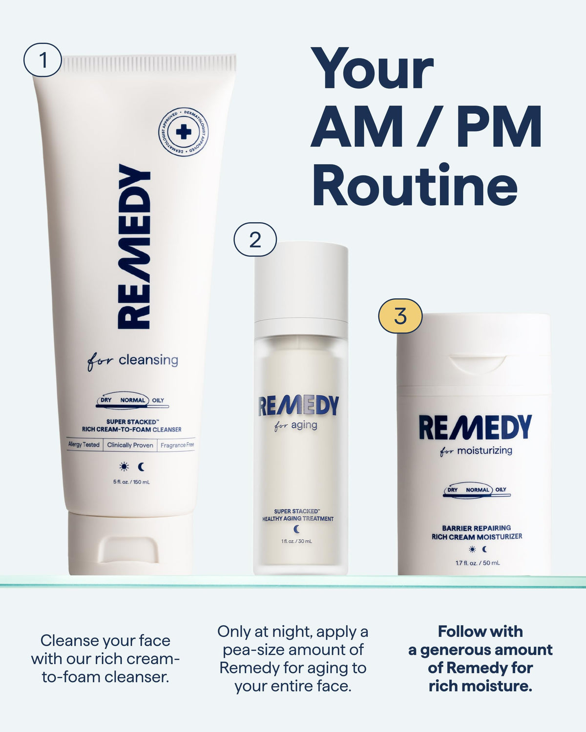 Remedy Science before-and-after skin texture image showing reduced flakiness benefit