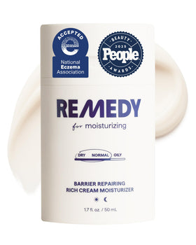 Remedy Science front jar image showing moisturizer and clear branding, promotes barrier repair