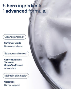 Remedy Science before and after images showing effective makeup removal and clean skin