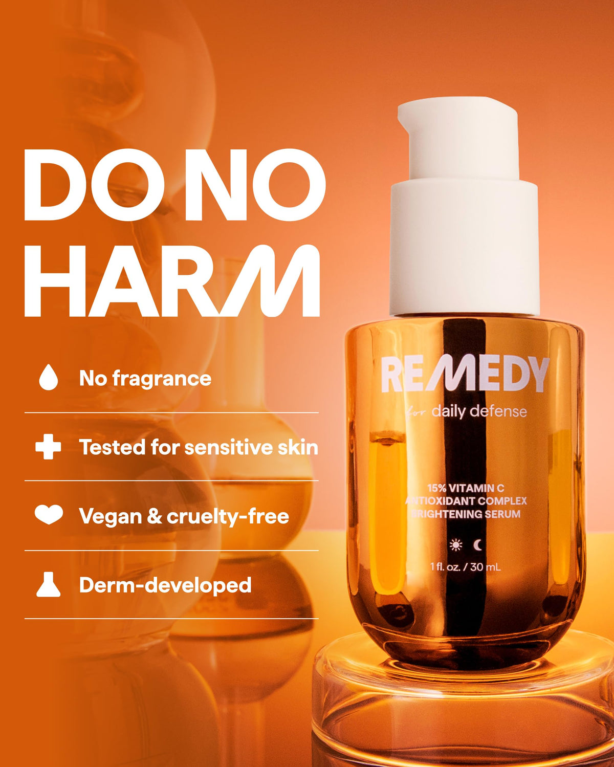 Remedy Science bottle staged in urban setting emphasizing daily defense