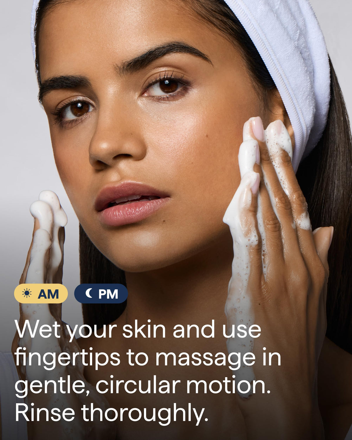 Remedy Science foam in palm illustrating gentle lather and rinse
