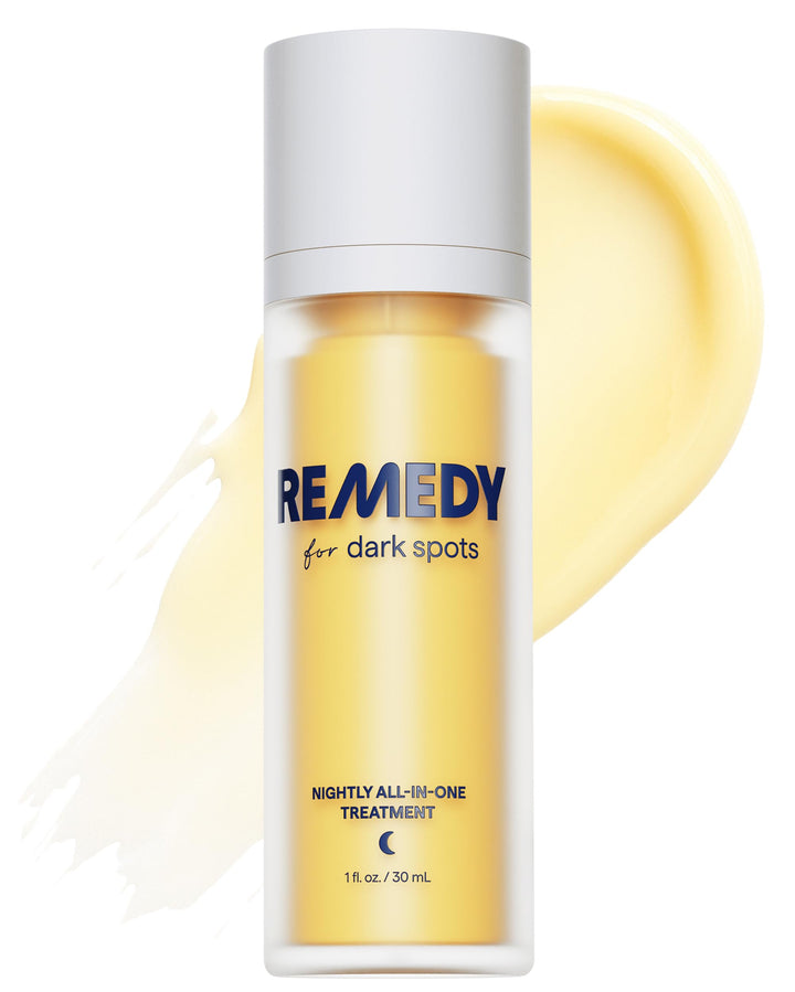 Remedy Science front packaging showing bottle and box, conveys dermatologist design benefit