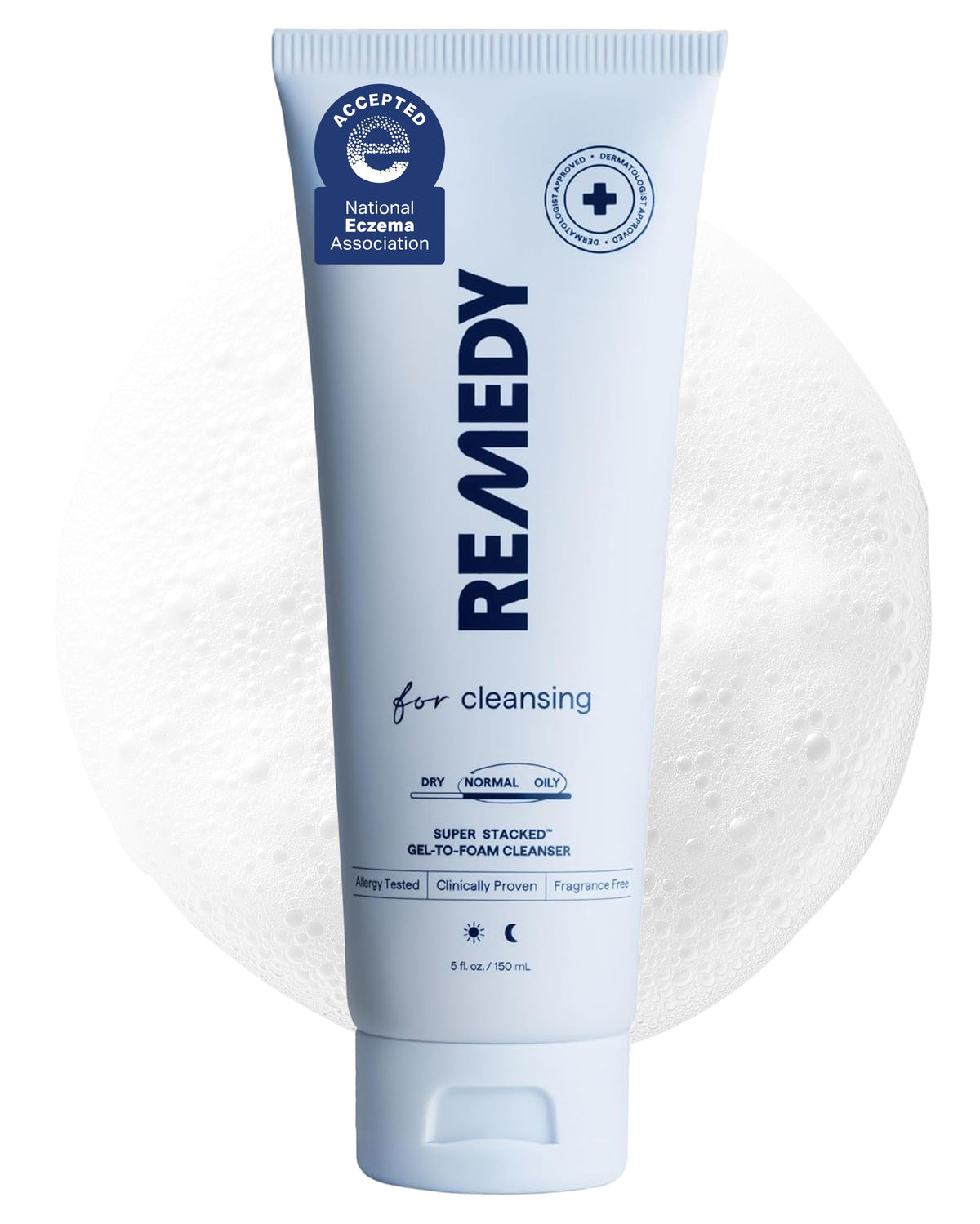 Remedy Science front packaging showing cleanser and brand benefits