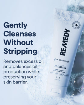 Remedy Science gel texture on hand illustrating lightweight spreadability
