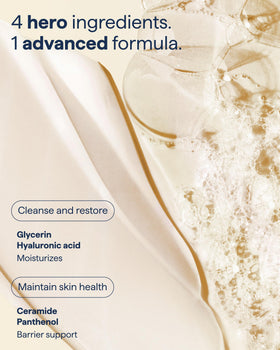 Remedy Science ingredients display with ceramide and glycerin benefits