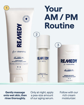 Remedy Science label close-up showing eczema-safe and dermatologist origin