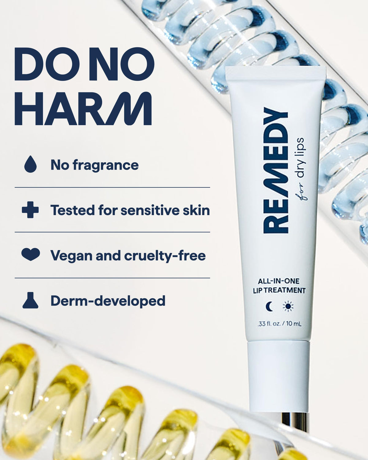 Remedy Science tube next to coin showing compact travel size convenience