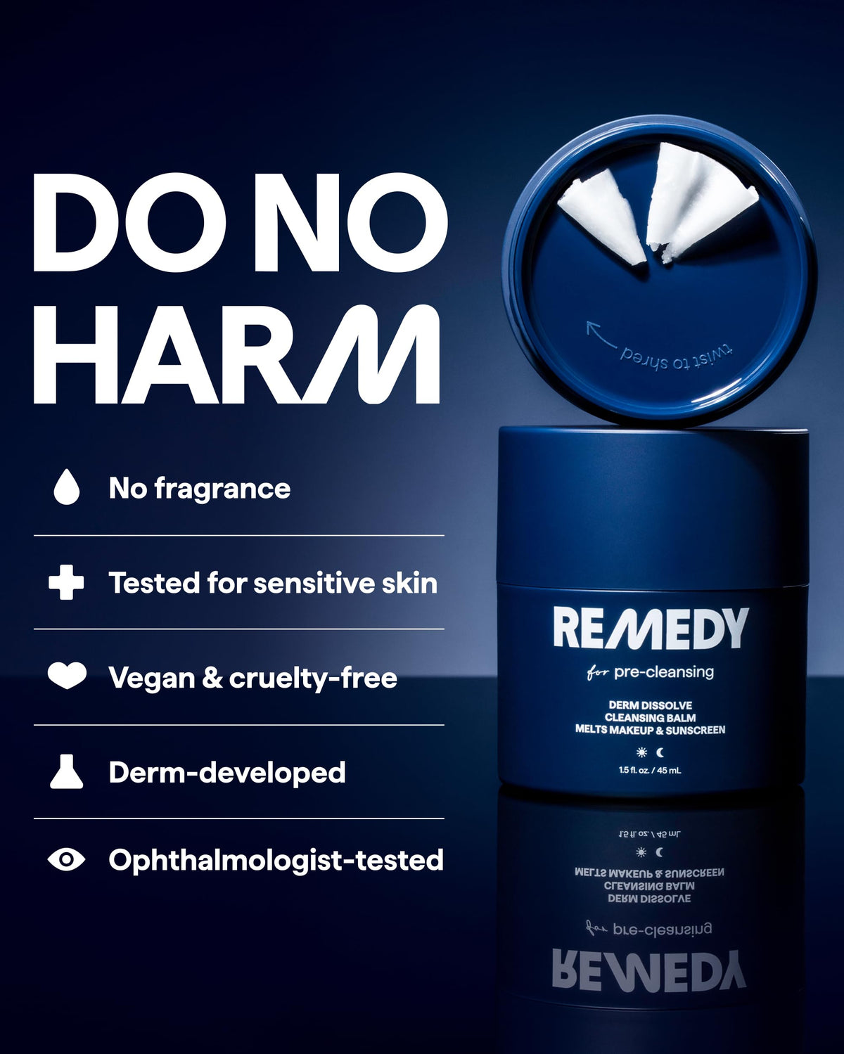 Remedy Science product next to a travel bag showing compact 1.5 fl oz size for portability