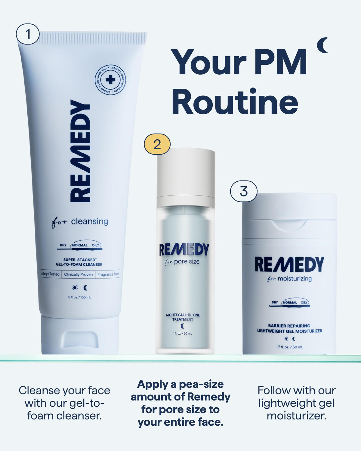 Remedy Science applying serum to cheek, shows targeted pore treatment