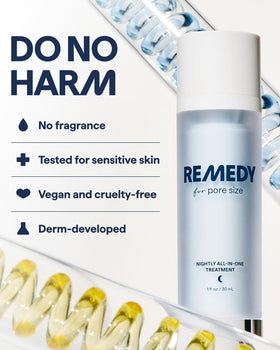 Remedy Science bottle beside coin for scale, shows product size and value