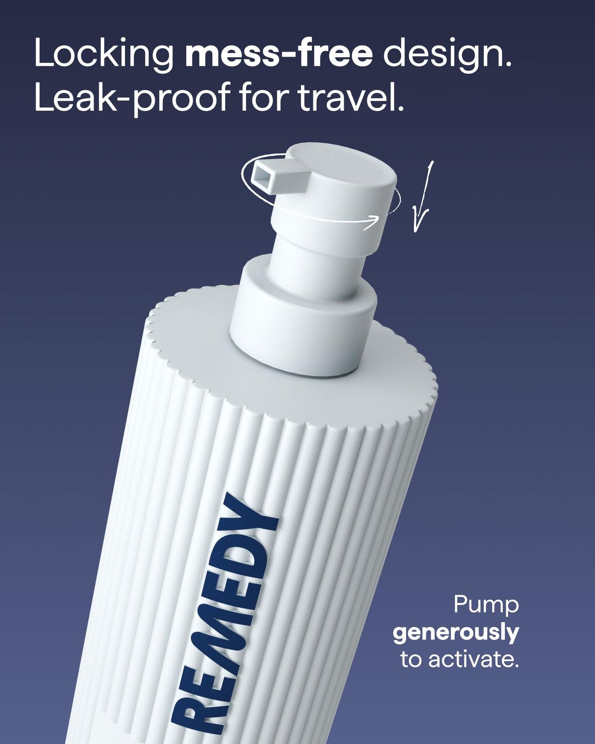 Remedy Science bottle held in hand for size and scale convenience