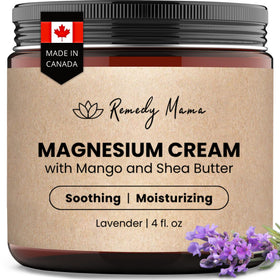Remedy Mama front packaging 4oz glass jar showing label and lavender scent benefit