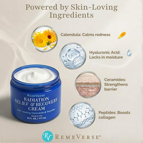 RemeVerse applied on forearm demonstrating calming hydration benefit