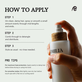 Remilia Hair botanical oils and hydrolyzed rice protein highlighting natural ingredients