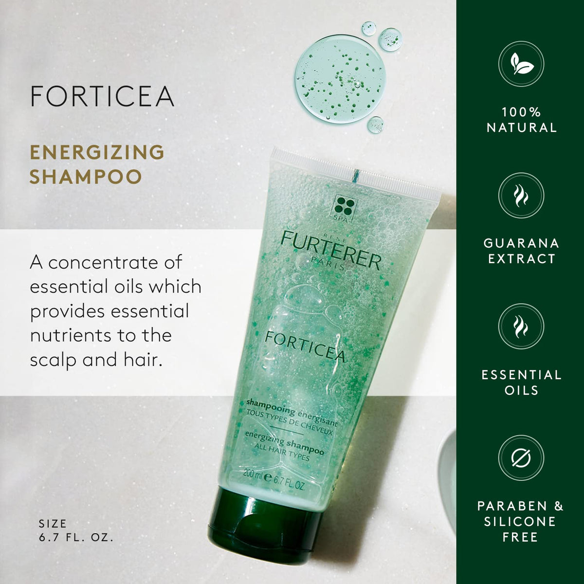 René Furterer label close-up displaying ingredient highlights for informed buyers