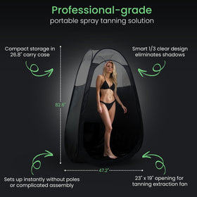 Reneebeautytan clear window detail providing better lighting for tanning accuracy