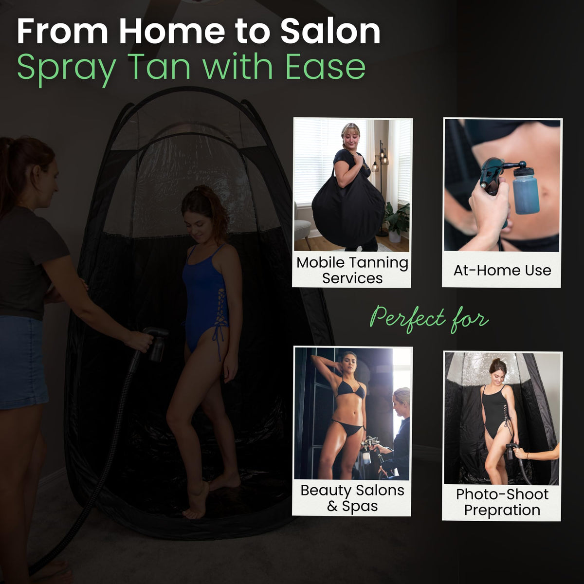 Reneebeautytan folded in carry case for easy transport and storage convenience