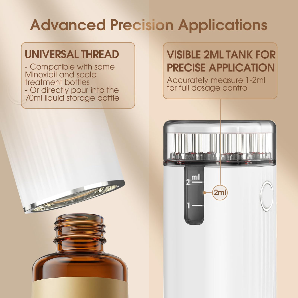Renergy applicator in use on scalp demonstrating targeted application and comfort