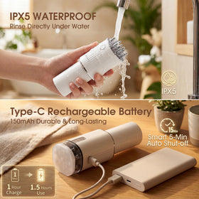 Renergy attachable minoxidil bottle connected to device for mess-free dispensing