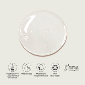 RENPURE bottle staged on bathroom shelf showcasing sustainable packaging and routine use