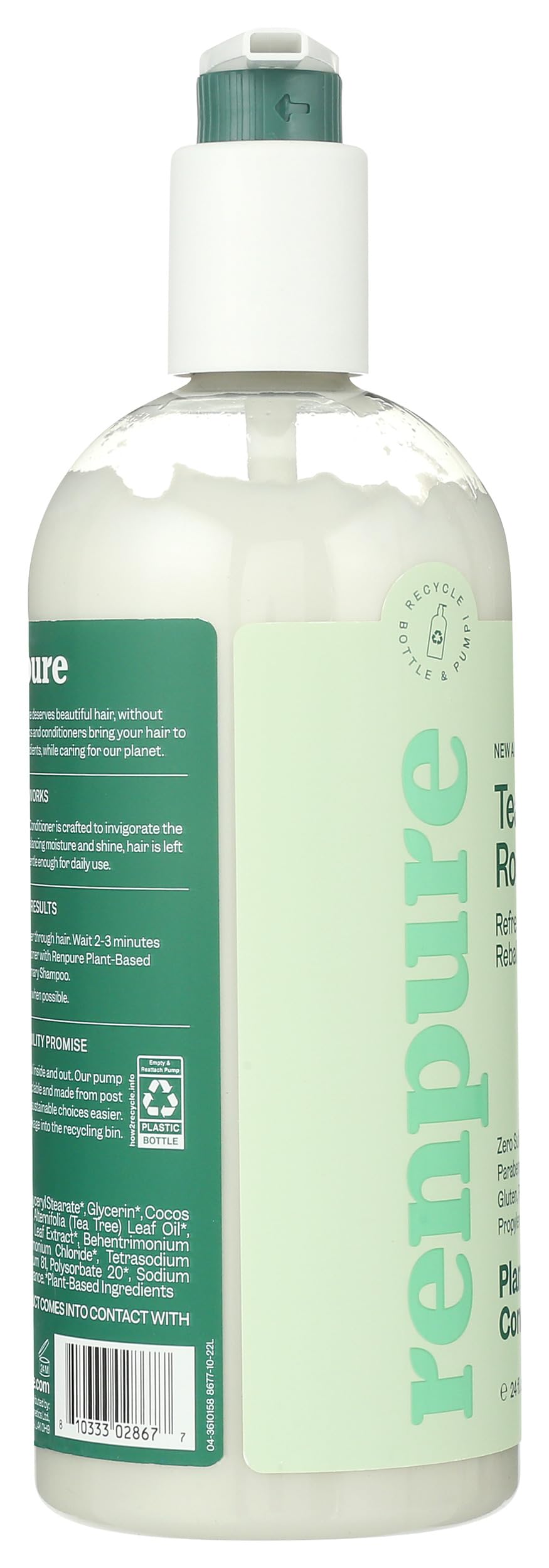 Renpure being applied to wet hair, demonstrating soothing scalp moisture