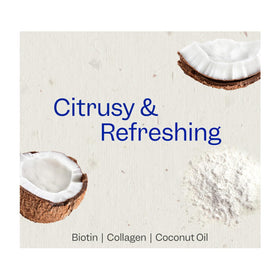 RENPURE biotin and collagen ingredient presentation for fuller hair