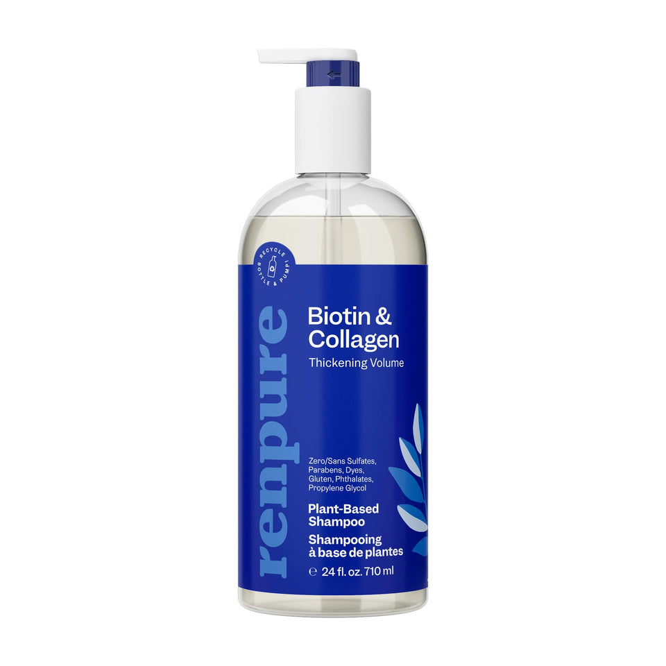 RENPURE front label showing product name and benefits for fuller hair