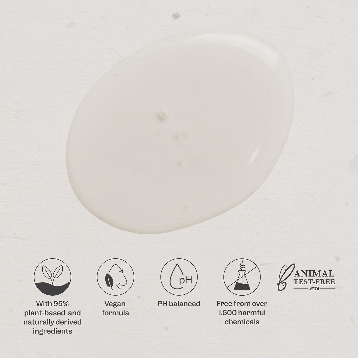 Renpure bottle label highlighting PCR recycled packaging and eco-friendly benefit
