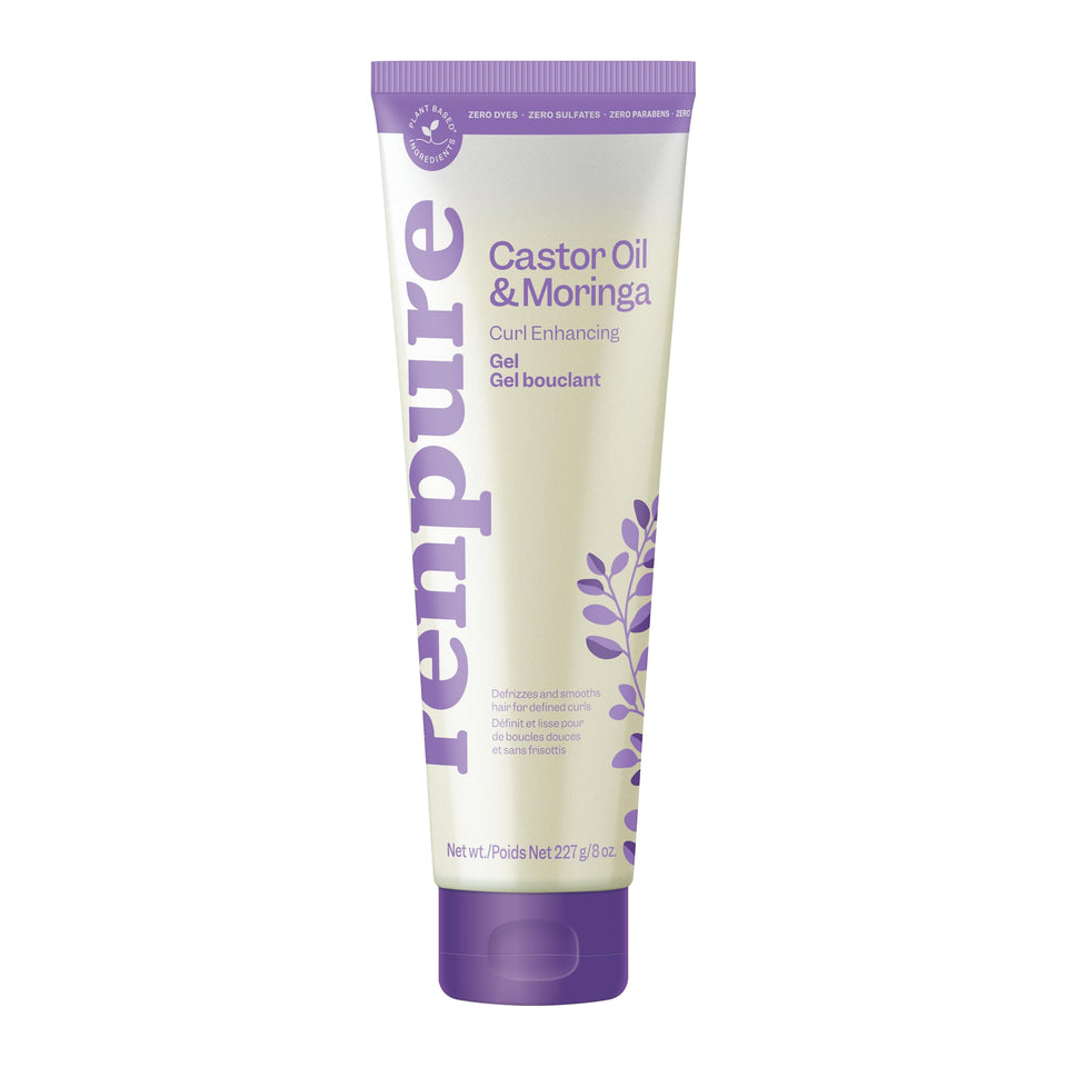 Renpure front tub showing label and 8 fl oz size, highlights clean ingredients