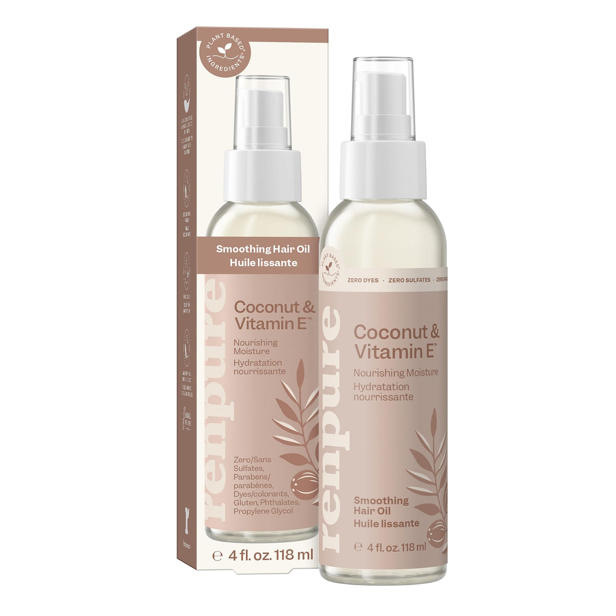Renpure front bottle shot showing label and 4 fl oz size, highlights lightweight formula
