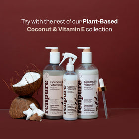 RENPURE conditioner being applied to hair, helps detangle and smooth strands