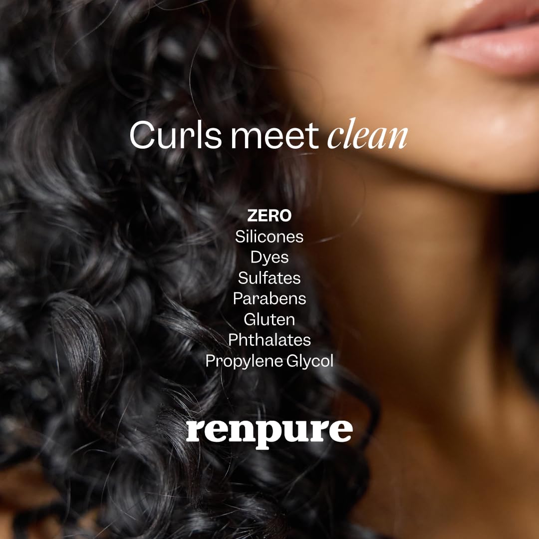 RENPURE conditioner cream close-up showing slip for detangling and smoothing
