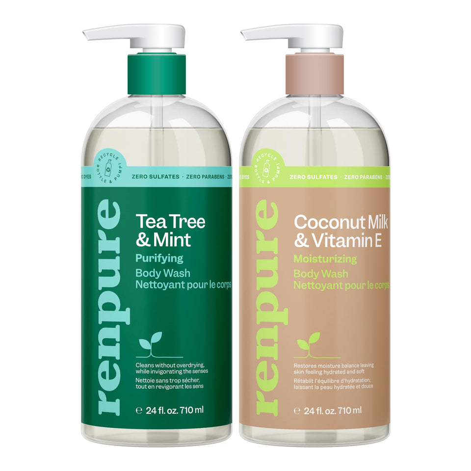 RENPURE duo front packaging showing both 24 oz bottles and benefits